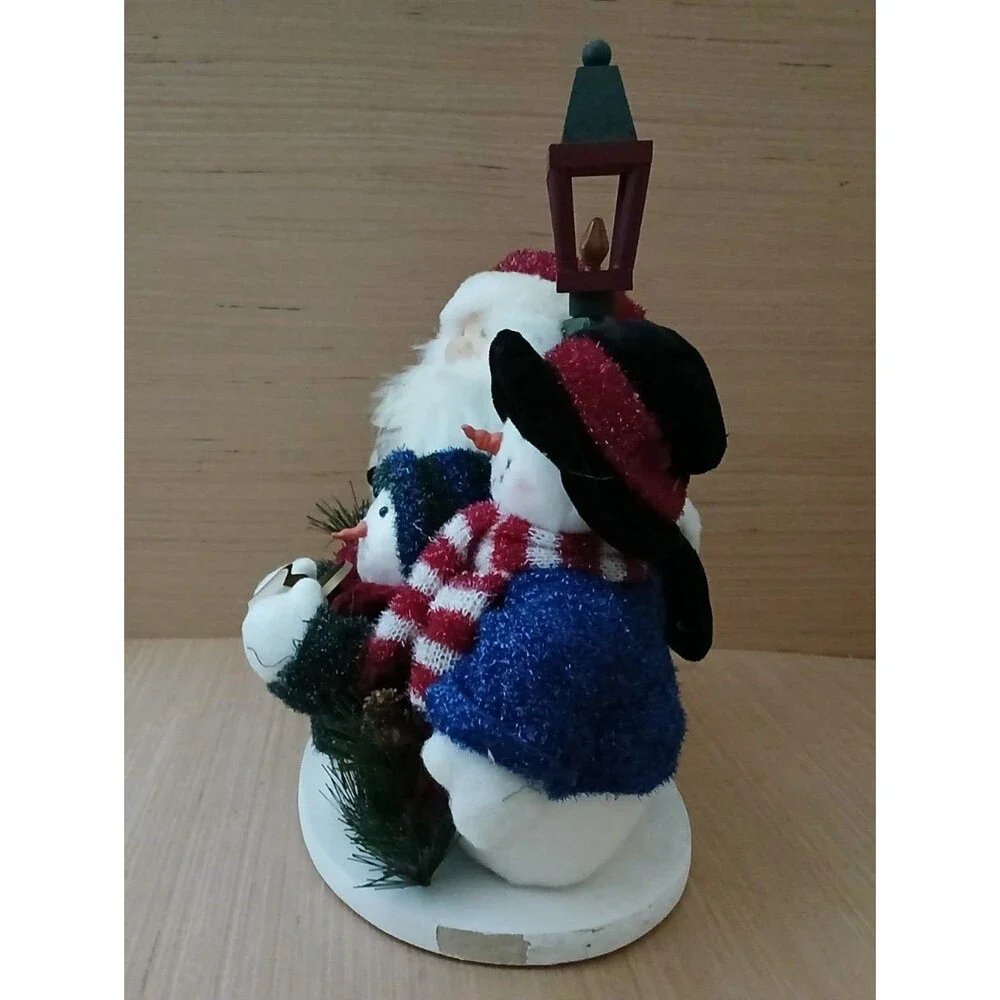Merry Christmas Stuffed Santa Claus & Snowmen Figurines Holiday Decoration